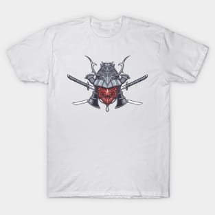 Japanese Samurai Mask with crossed swords T-Shirt